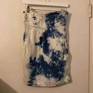 Dollhouse XS distressed bleached denim tube dress